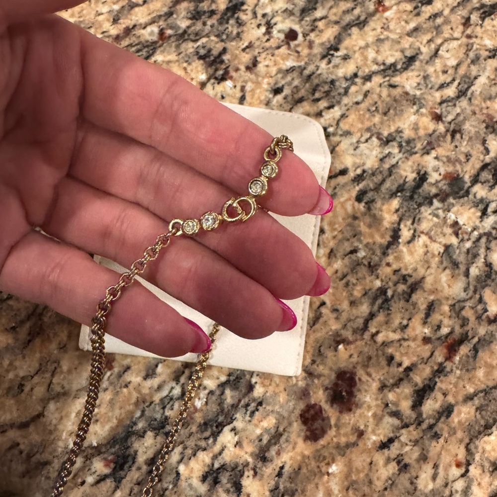 Authentic Christian Dior Necklace with Crystal Accents
